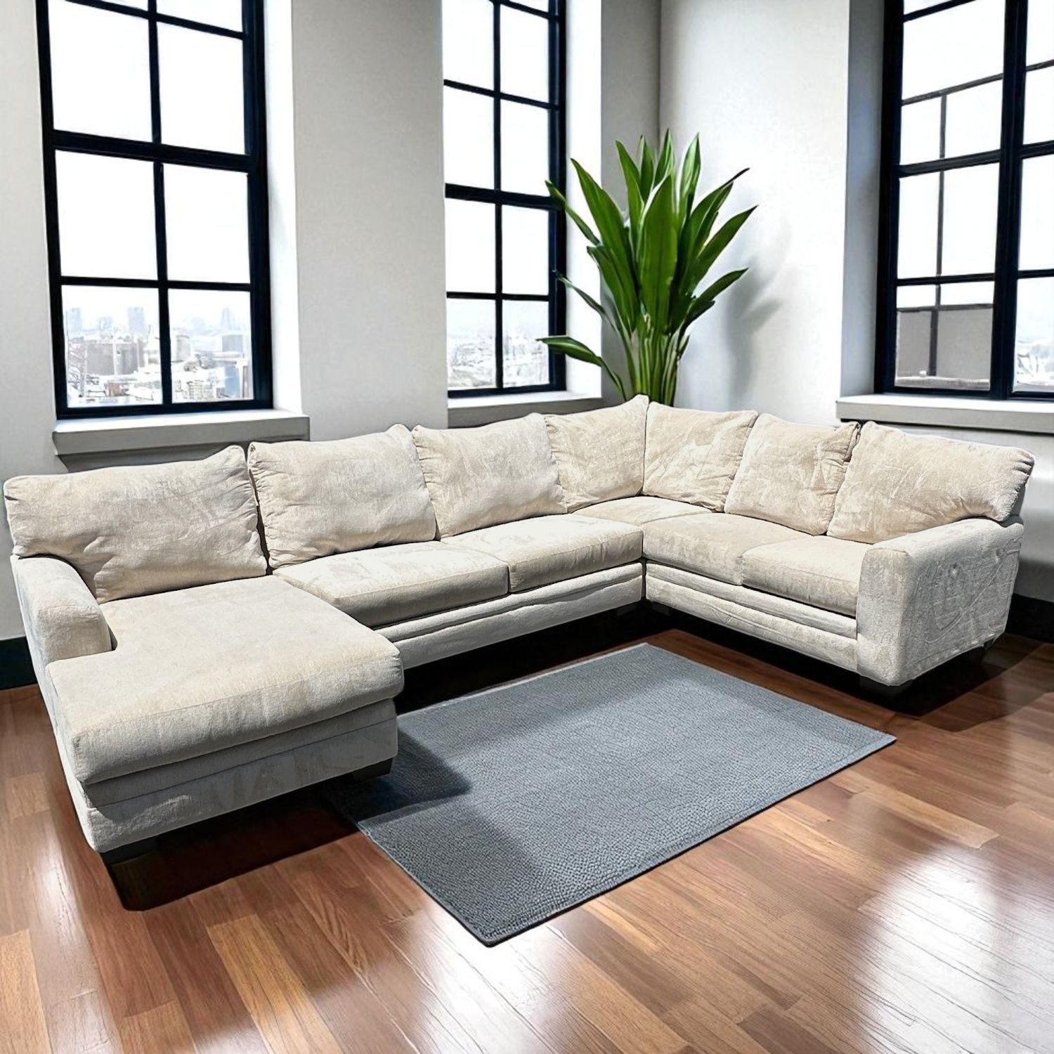 Large Beige U Shape Sectional - Delivery Available