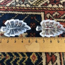 Small Vintage Pair Of Glass Leafs