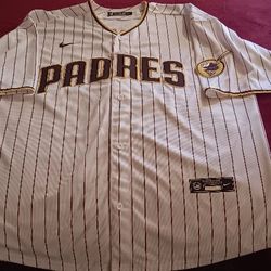 San Diego Padres White Pinstripe Jersey Gore#1 Size XXL