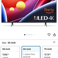   Hisense 65” ULED Tv  For Sale $ 380