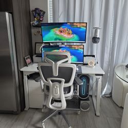 Office Desk, Chair And Filing Cabinet