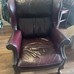 Vintage Purple Wingback Chair 