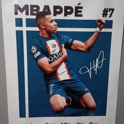 Kylian Mbappé Paris Saint-Germain Canvas Poster Soccer Wall Art Room Aesthetic 