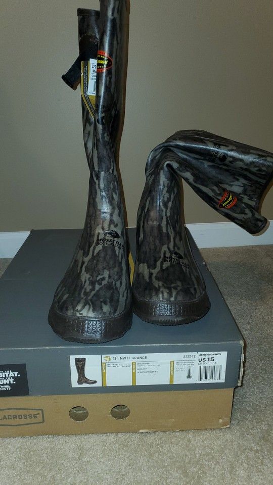 Lacrosse Nwtf Grange Boots Size 15 Hunting Fishing Rubber