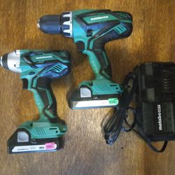 $100 No Less Hitachi / Metabo 18 Volt Drill And Impact Driver Kit With Batteries And Charger