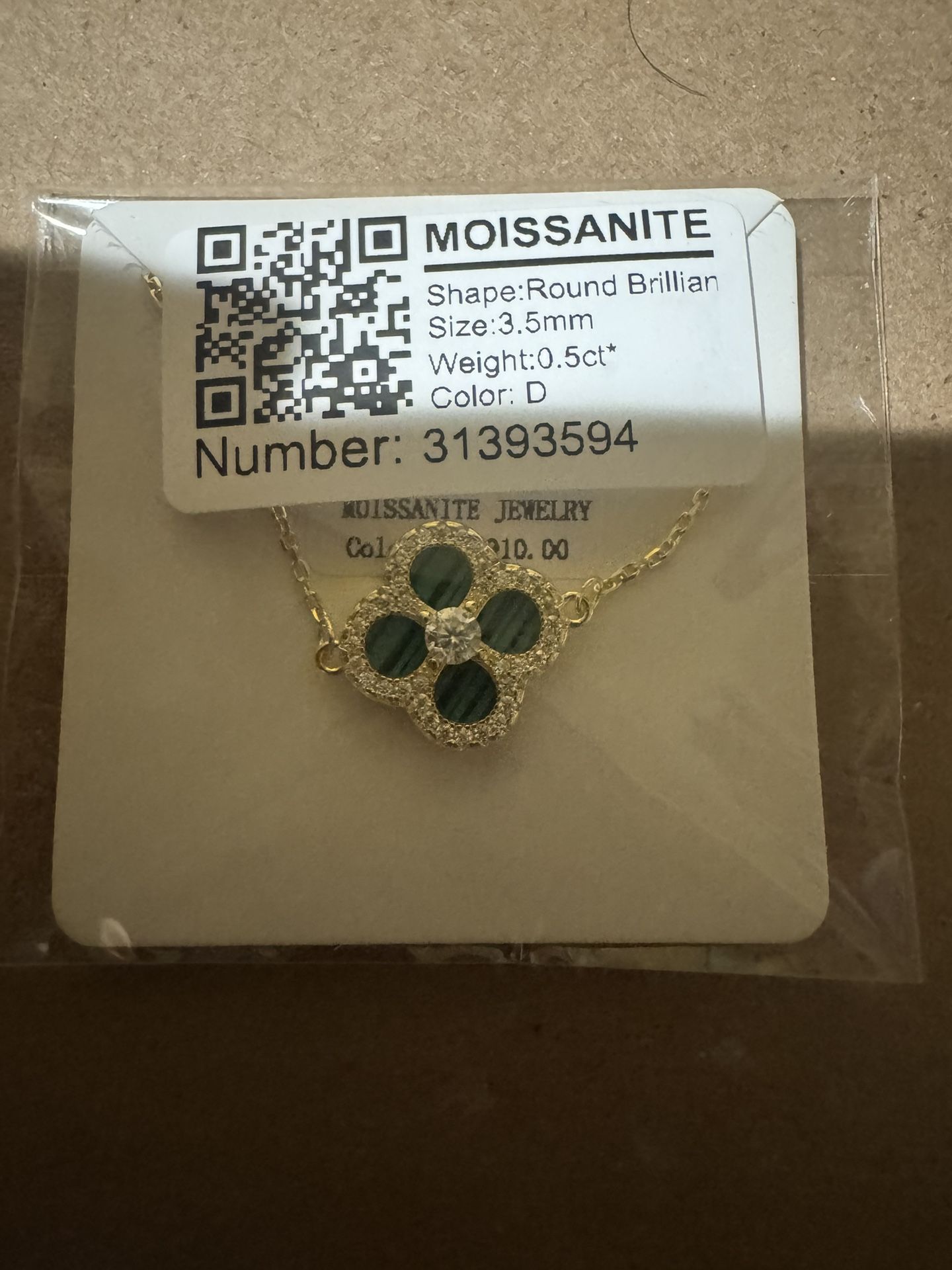 Moissanite Clover Necklace 0.5 Ct