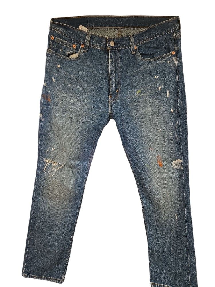RARE Levis 511 Jeans Slim Fit Stretch Paint Splatter Distressed 36/30