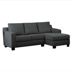 New Modern 85” Dark Gray Sectional Sofa with L-shaped Chaise from Abbyson 