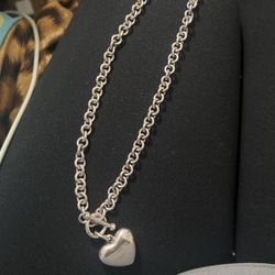 Tiffany Silver Heart Necklace