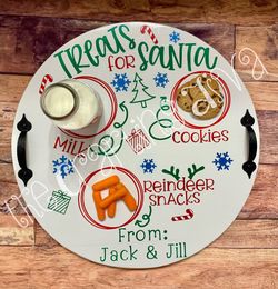 “Treats For Santa” Wooden Tray