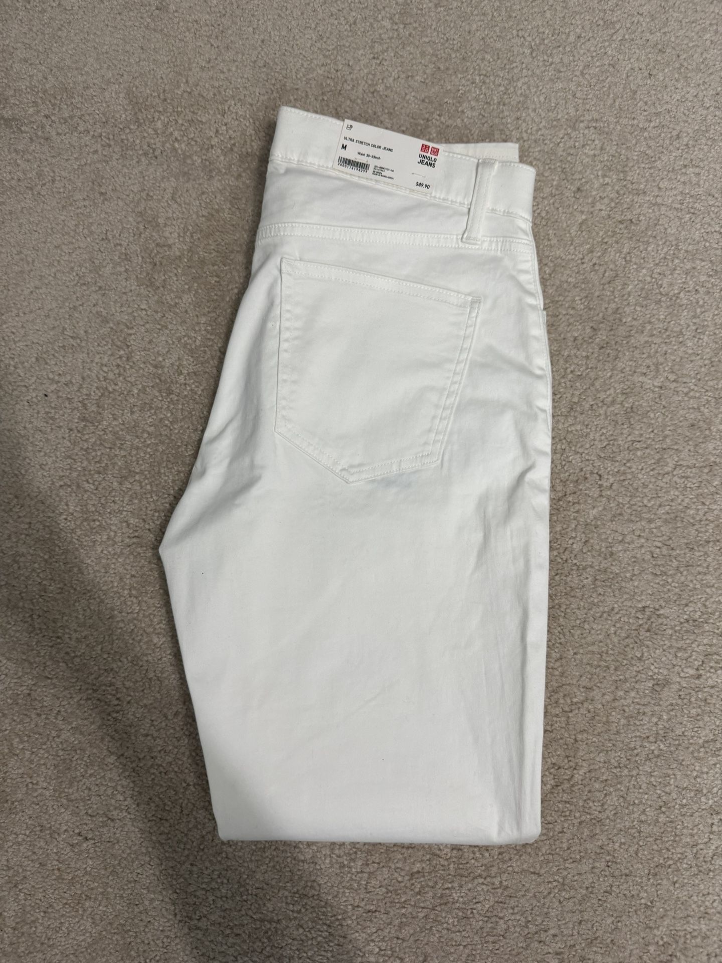 Uniqlo Ultra Stretch Color Jeans (M) - White