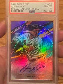2020 Topps Fire Austin Riley Autographed Card #’d /50 PSA 10