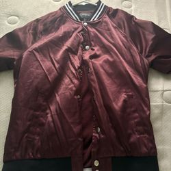 Burgundy Bomber Jacket