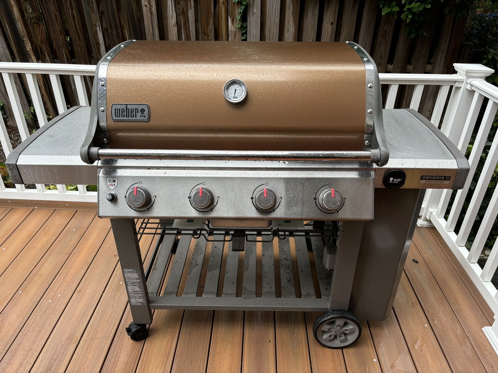 Weber Genesis II E-410 4-Burner Propane Grill, 2 Propane Tanks, NIB Cover