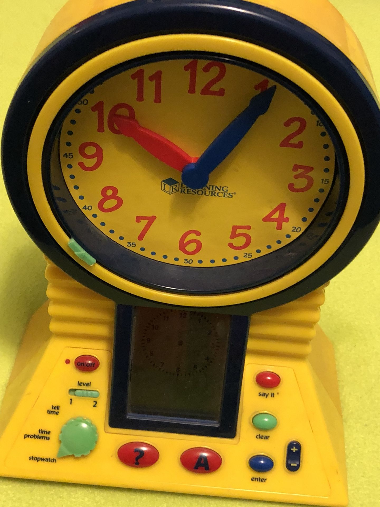 Learning Resources Yellow Talking Clever Clock