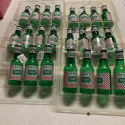 Santa’s Soda Bottle Christmas  Ornament Glass Soda Pop Reindeer Beverage Company 