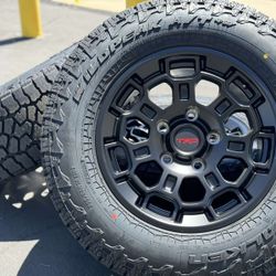 NEW BLACK 18” TRD Style 5x150 Wheels rims A/T tires Toyota Tundra Sequoia 275/65R18 285/65R18 PRO