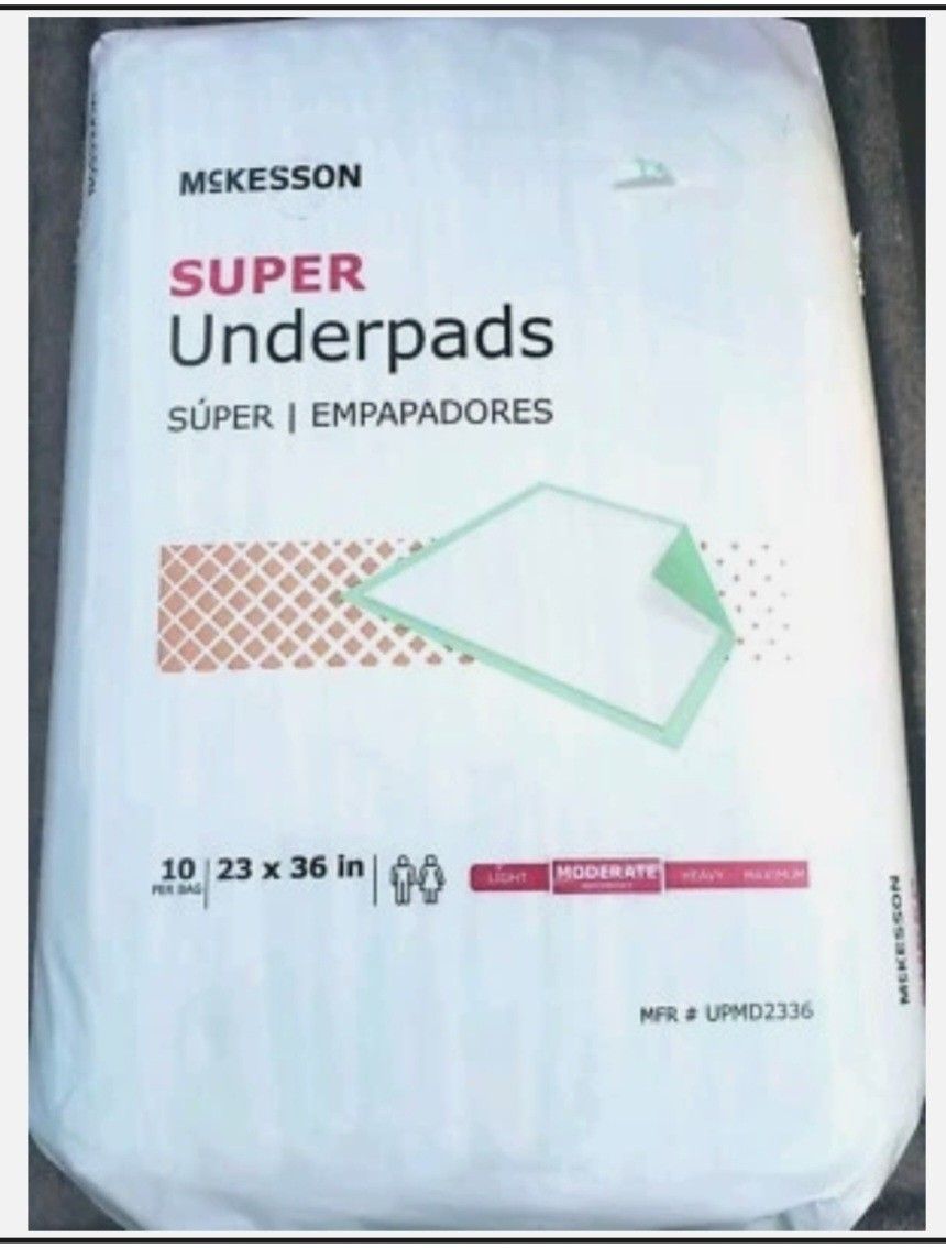 McKesson Super Underpads Adult Bed Pad Disposable Underpads 23" x 36"