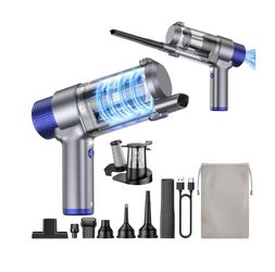 Handheld Car Vacuum Cleaner Cordless, 16000PA Hand Held Vacuum Portable, 2 in 1 Air Duster and Mini Vacuum Cleaner Rechargeable with LED, Multi-Nozzle