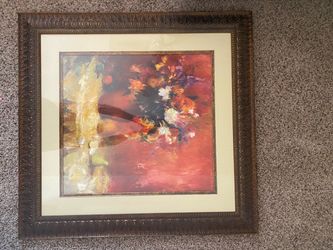 Framed Floral & Fruits Abstract Oil Painting