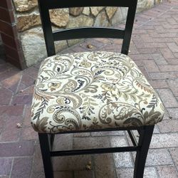 Set Of 4 Padded Wooden Chairs