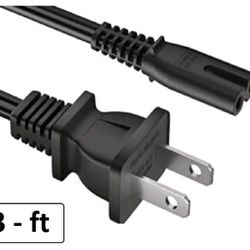 Power Supply Cord Sony PlayStation PS5 PS4 PS3 Xbox One, 3ft, Two (×2) Cords