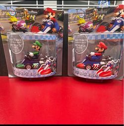 Goldie Pull-Back Racers Mario Kart Wii Mario & Luigi Figures 2 Pack 2013 | NEW