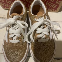 Free Delivery Hanford Only Vans Little Girls Brand New Sz 12 Gold Glitter $20 Pick Up Hanford 