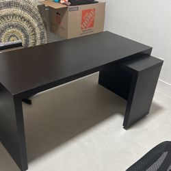 Malm Black Office Desk