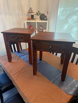 Pier 1 Wood Nightstands / End Tables – Matching Pair