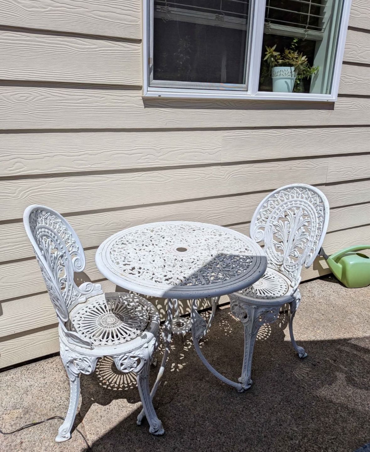 Vintage Metal Bistro Table & Chairs