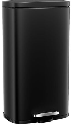 Arlopu 8 Gallon Step Trash Can, Stainless Steel Garbage Bin, Soft-Close Rubbish Bin with Removable Plastic Inner Bucket, Fingerprint-Proof, Lid Dustbi