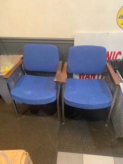 Blue office chairs set of 2