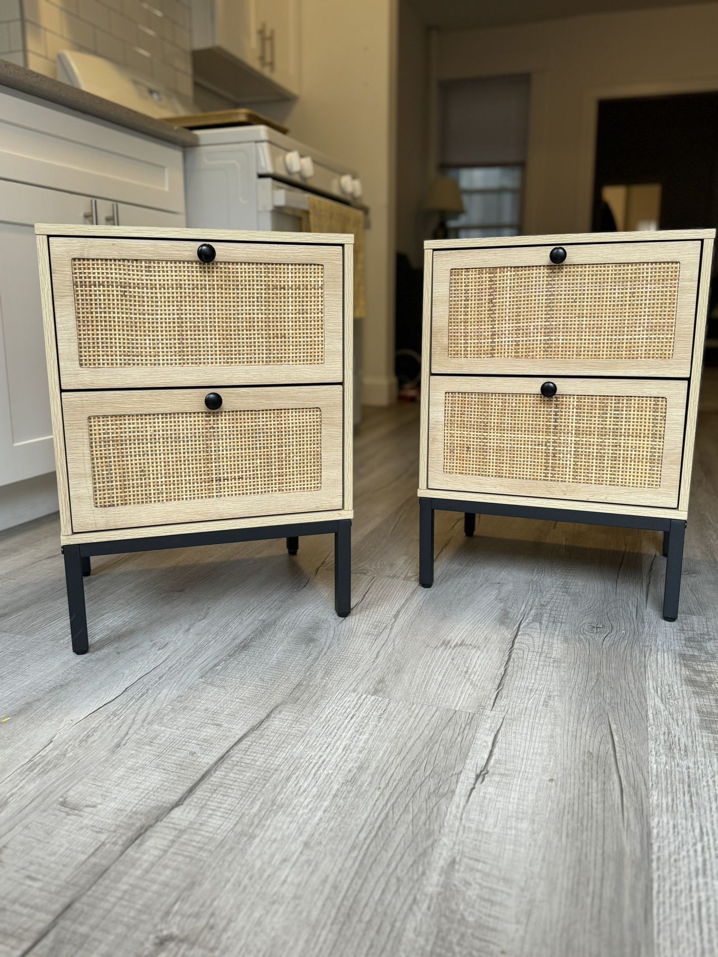 Boho Nightstands / Rattan End Or Side Tables