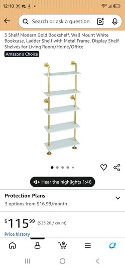 Gold and white Book shelf