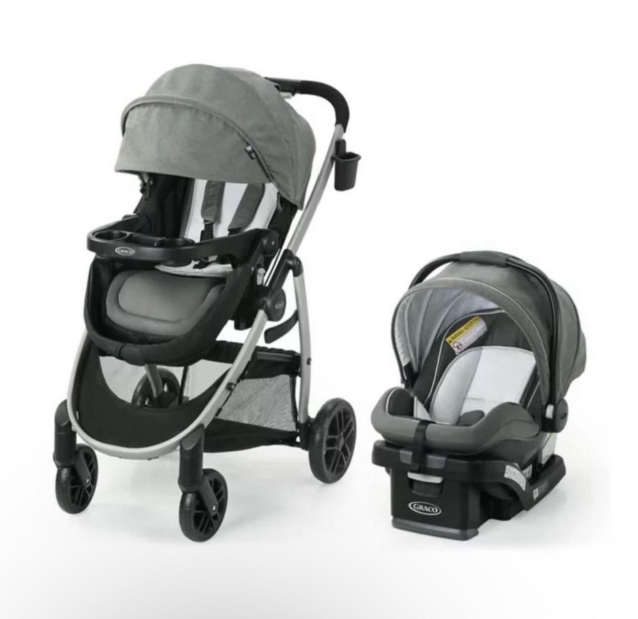 Lightly Used Stroller with Car seat Graco Modes Pramette DLX