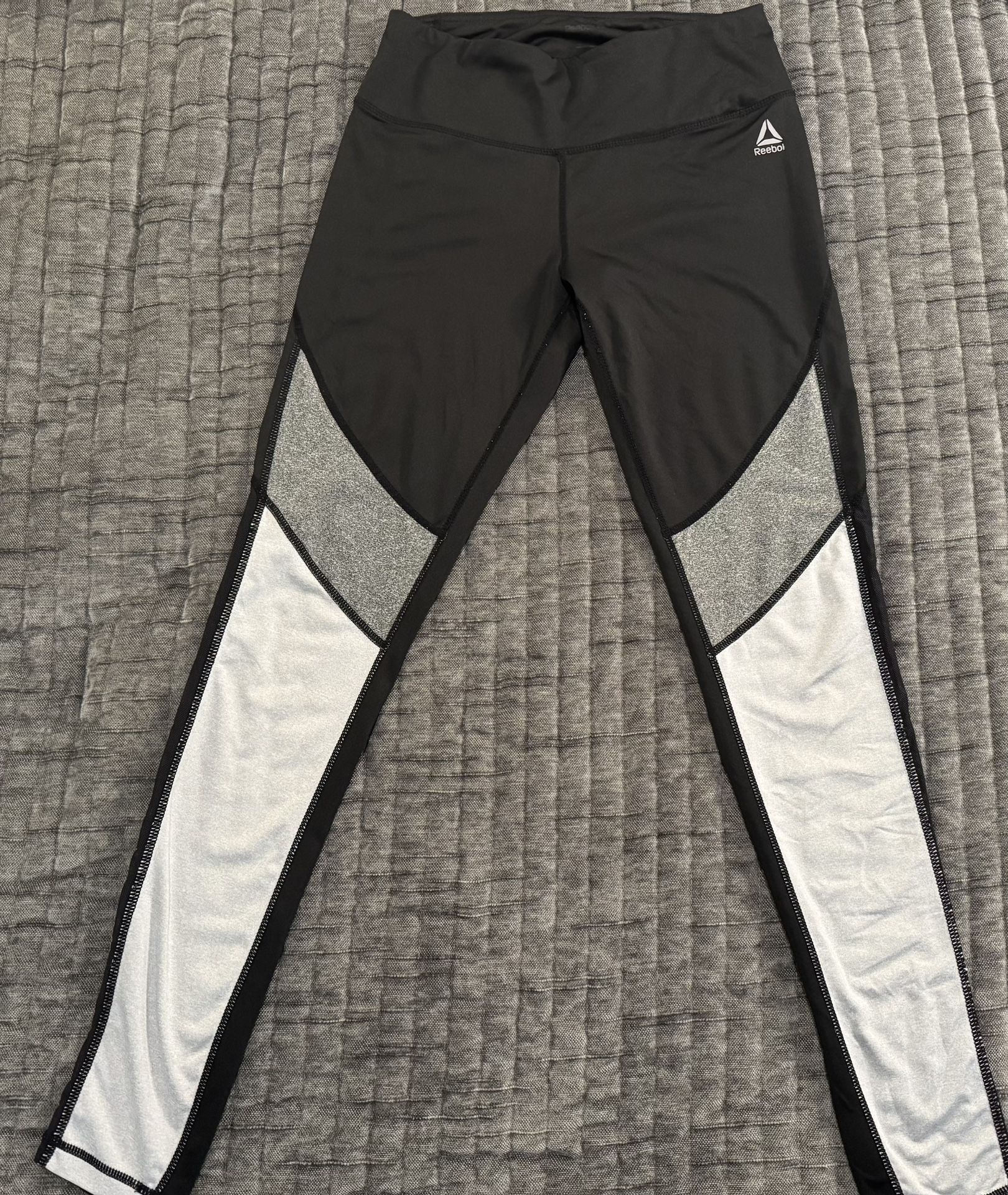Black, gray, White Reebok Leggings