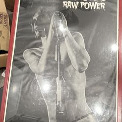 Vintage Iggy and the Stooges Poster Raw Power Black & White 24 x 34"