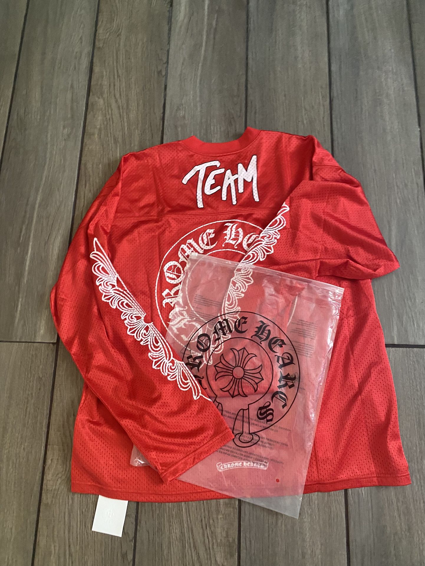 Chrome Hearts Red Longsleeve Mesh Stadium Jersey