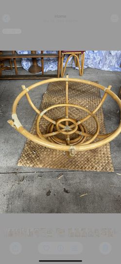 Vintage Rattan Fish Bowl Tiki Tropical Style Coffee Table - I HAVE THE GLASS