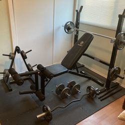 Marcy Weight Bench With Weights And Bars