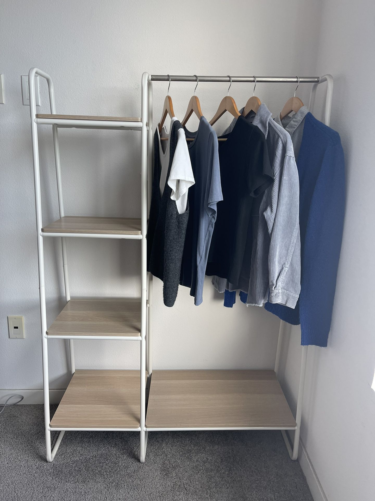 Sleek & Modern Open Wardrobe Unit with Shelves