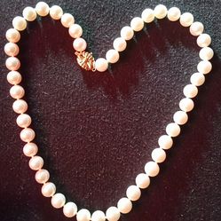 Pearl Necklace 14k Gold Clasp