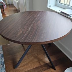 Walnut Round Dining Table Set for 4