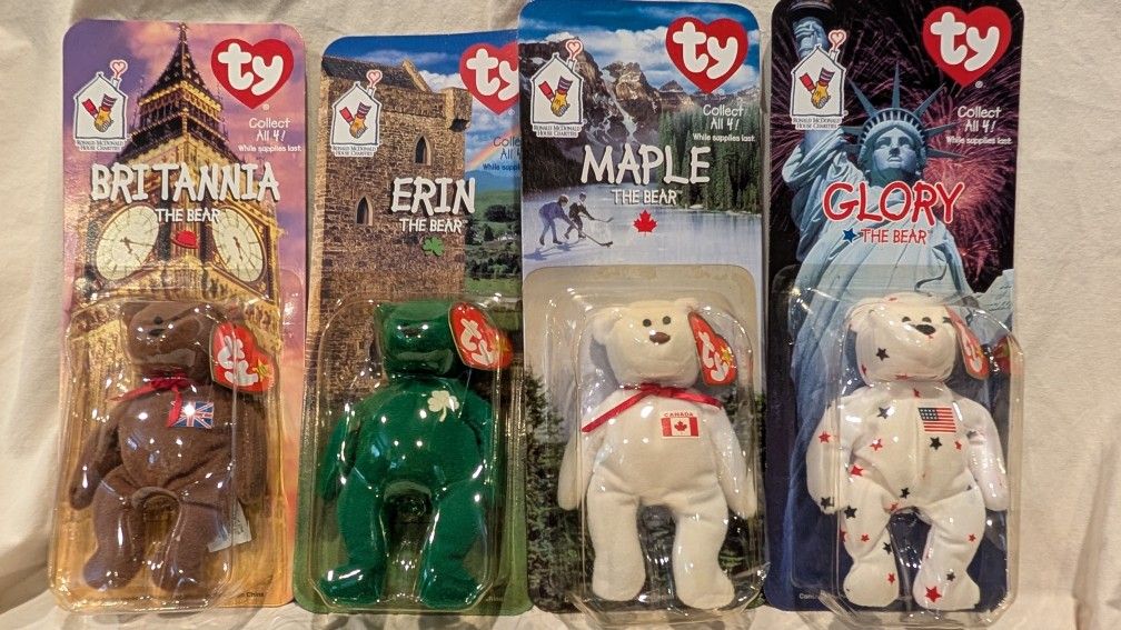 TY McDonald's Complete set of 4 very rare Beanie babies.