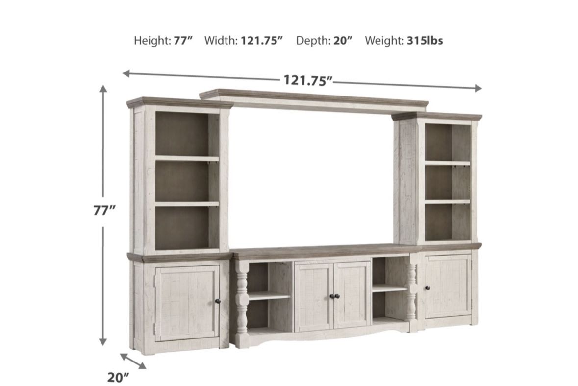 White/brown Entertainment Center