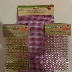 Rhinestone Stickers (hot Pink, Pink, And Yellow)