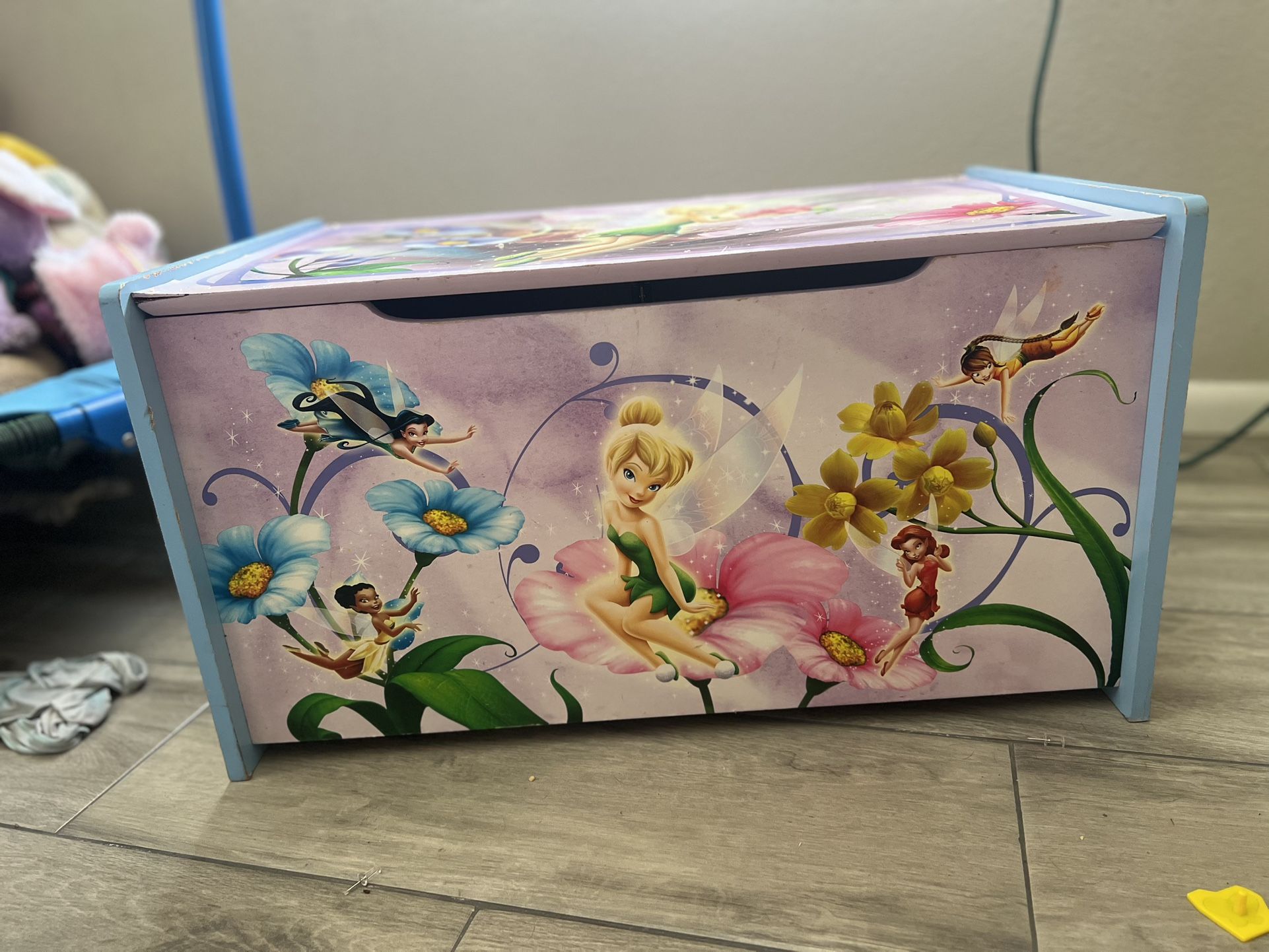 A Beautiful Tinker Bell Box For Toys Or Any Type Of Storage And A White Dresser $20 Apiece