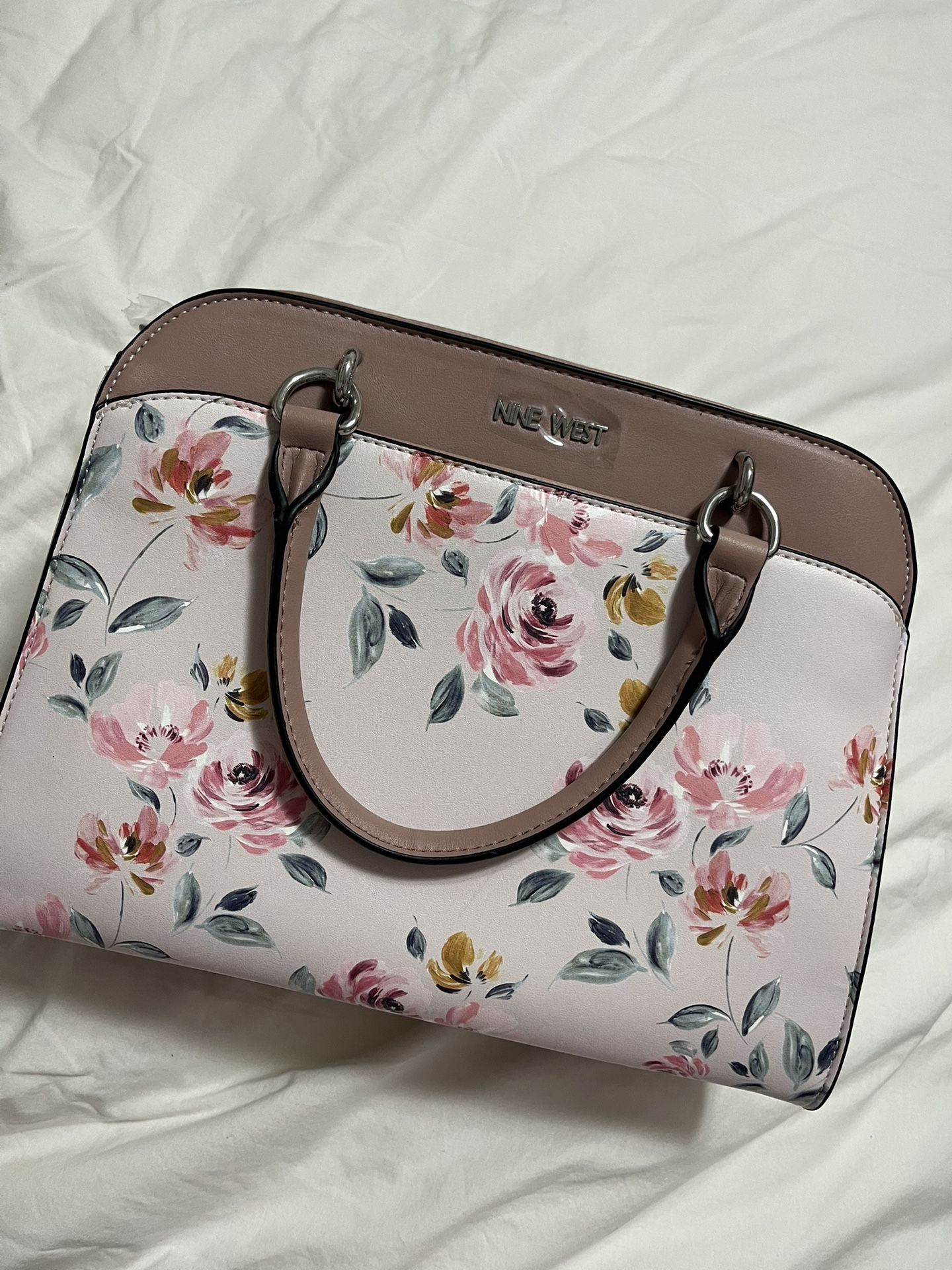 NEW NINE WEST PURSE BAG FLORAL PINK