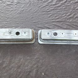 Chevy 350cid Chrome Valve Covers (Surface Rust,Missing Caps).